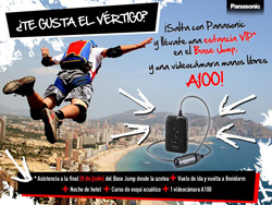 La videocámara A100 de Panasonic participa en el Campeonato Mundial de Salto Base Extremo 2013