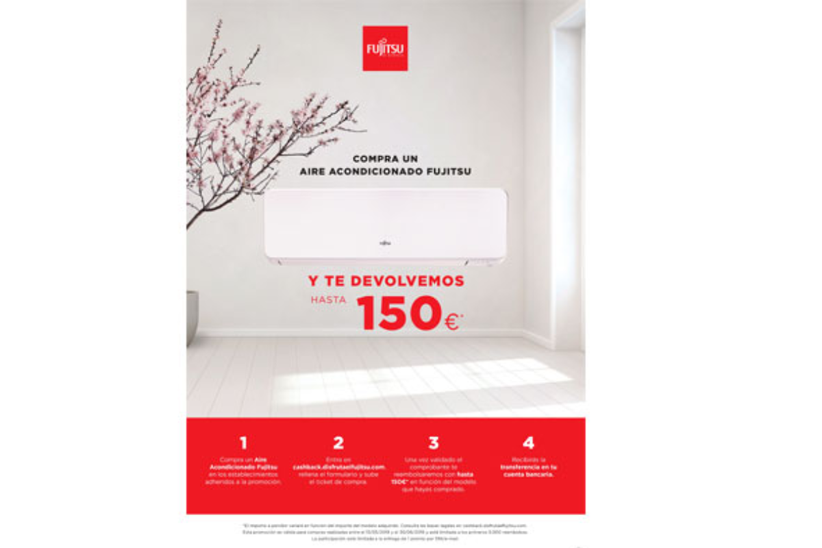 fujitsu reembolsar con hasta 150euro a aquellos que compren un aire acondicionado
fujitsu reembolsar con hasta 150euro a aquellos que compren un aire acondicionado
