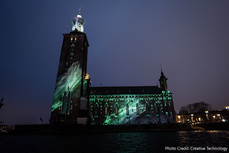 panasonic celebra los premios nobel con un gran mapping en estocolmo panasonic celebra los premios nobel con un gran mapping en estocolmo