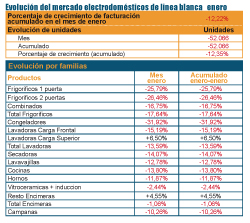 la facturacin de la lnea blanca cae un 1222 en enero la facturacin de la lnea blanca cae un 1222 en enero