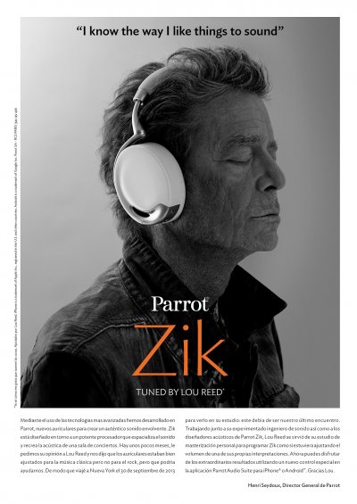lou reed colabor con parrot para afinar los auriculares zik lou reed colabor con parrot para afinar los auriculares zik
